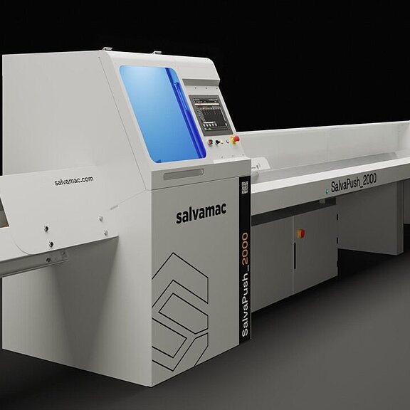 Salvamac automatic optimizing pusher crosscut saw Salvapush 2000